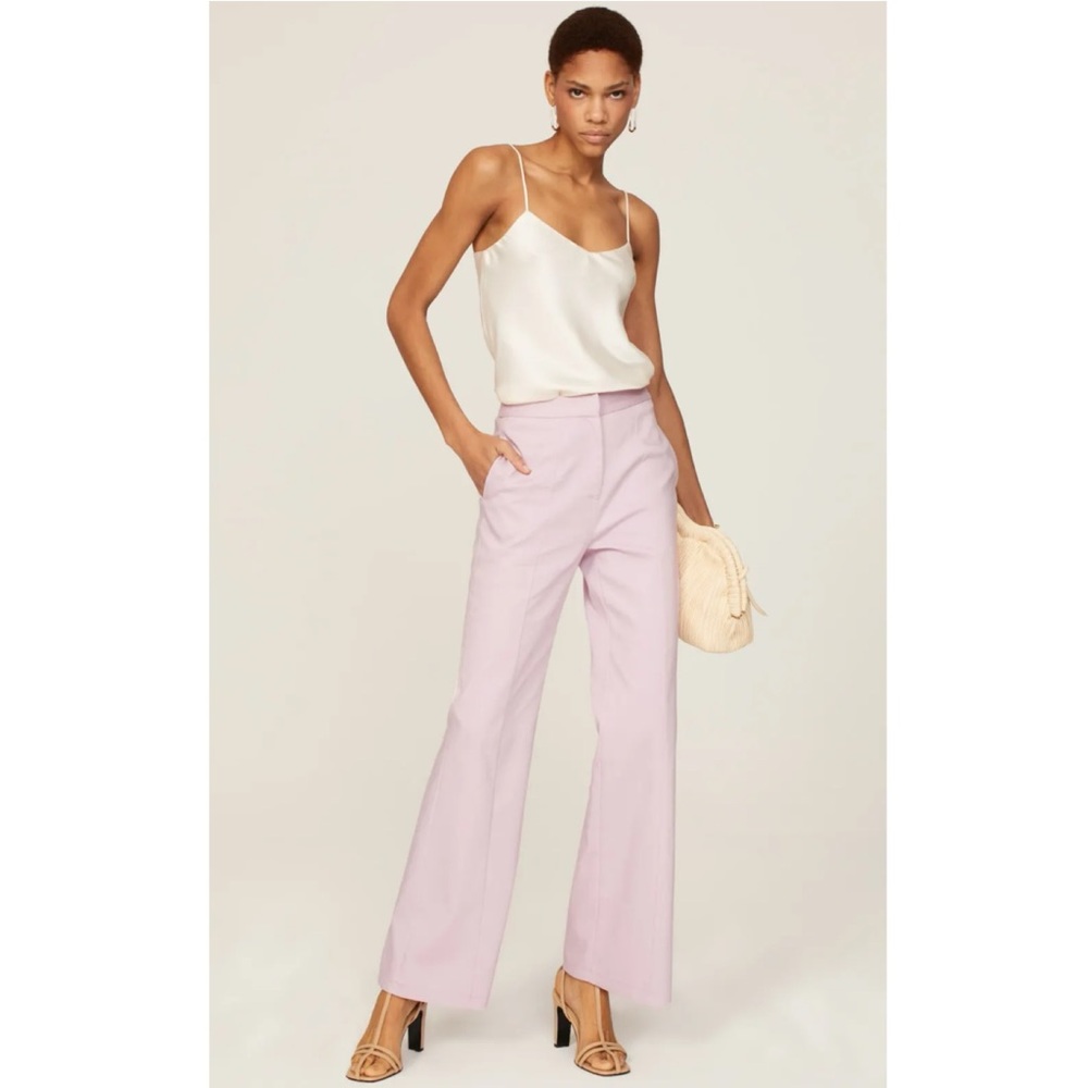 NWT Donna Karan Flare Leg High Waist Linen Blend Pant Size 4